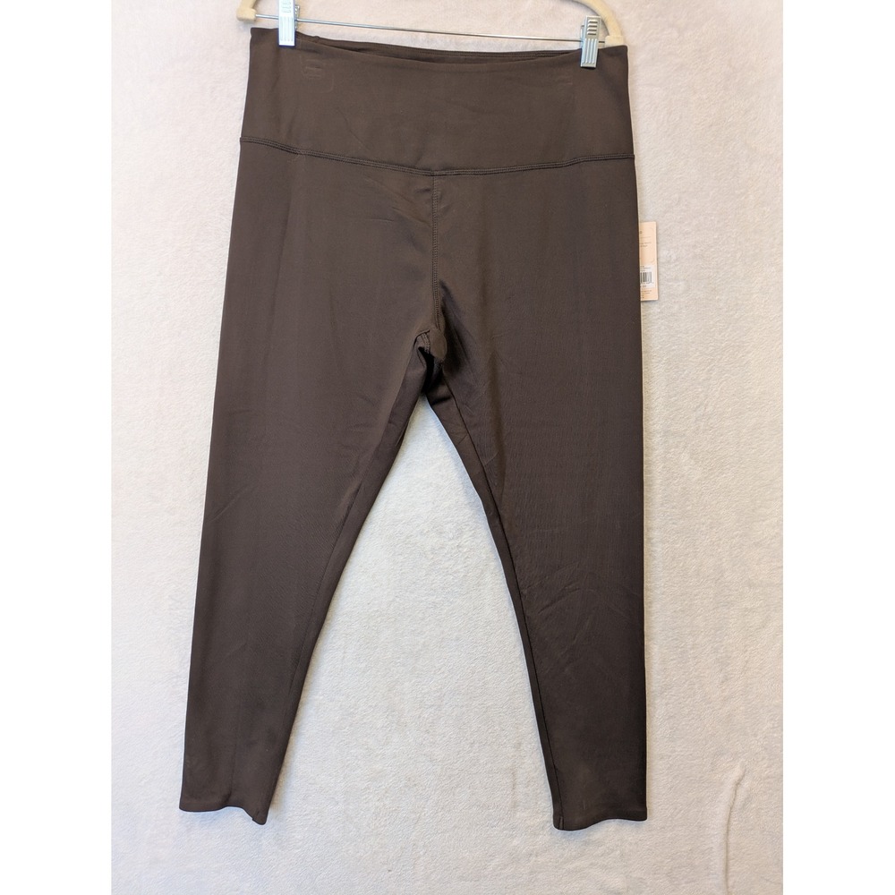 Danskin Womens High Rise Bonded 7/8 Legging Espresso Brown‎ XL D4972E NWT